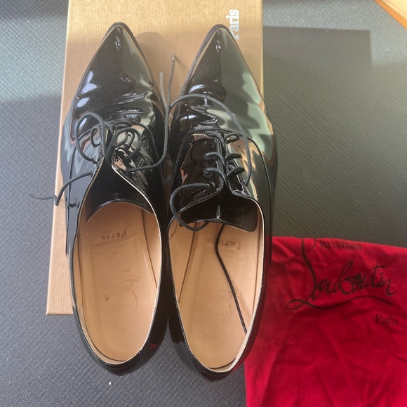 Loubotin. Oxfords, Lace up. Patent leather. Black. Size 41.5 - Picture 3 of 9